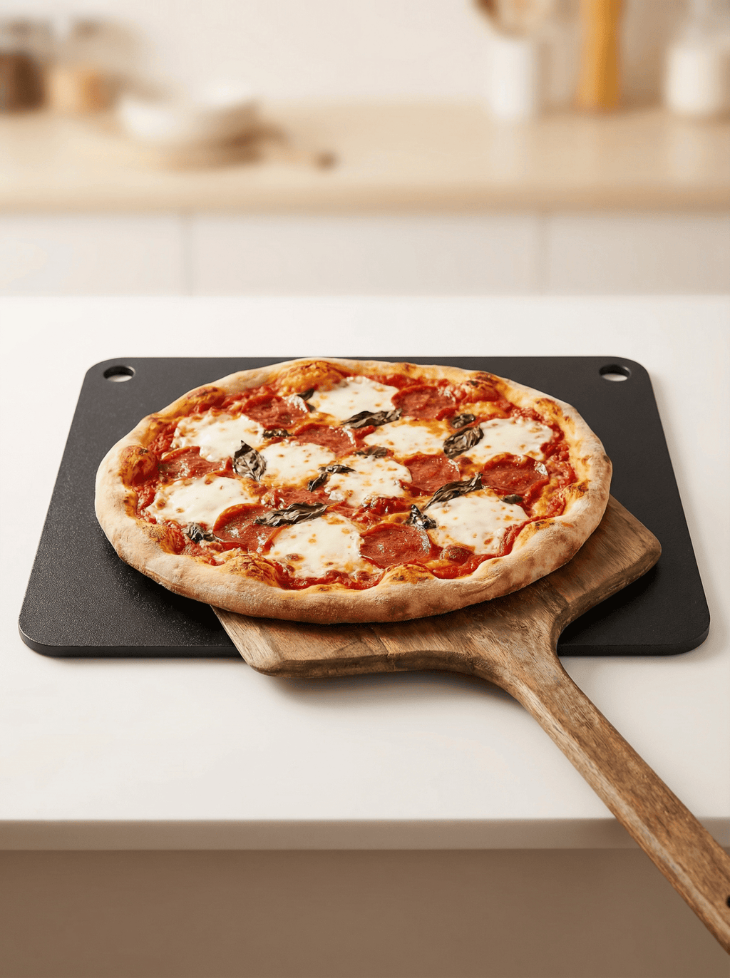 Pedra para Assar Pizza em Aço Carbono 40x34cm 6mm Cinza - Montar & Plantar