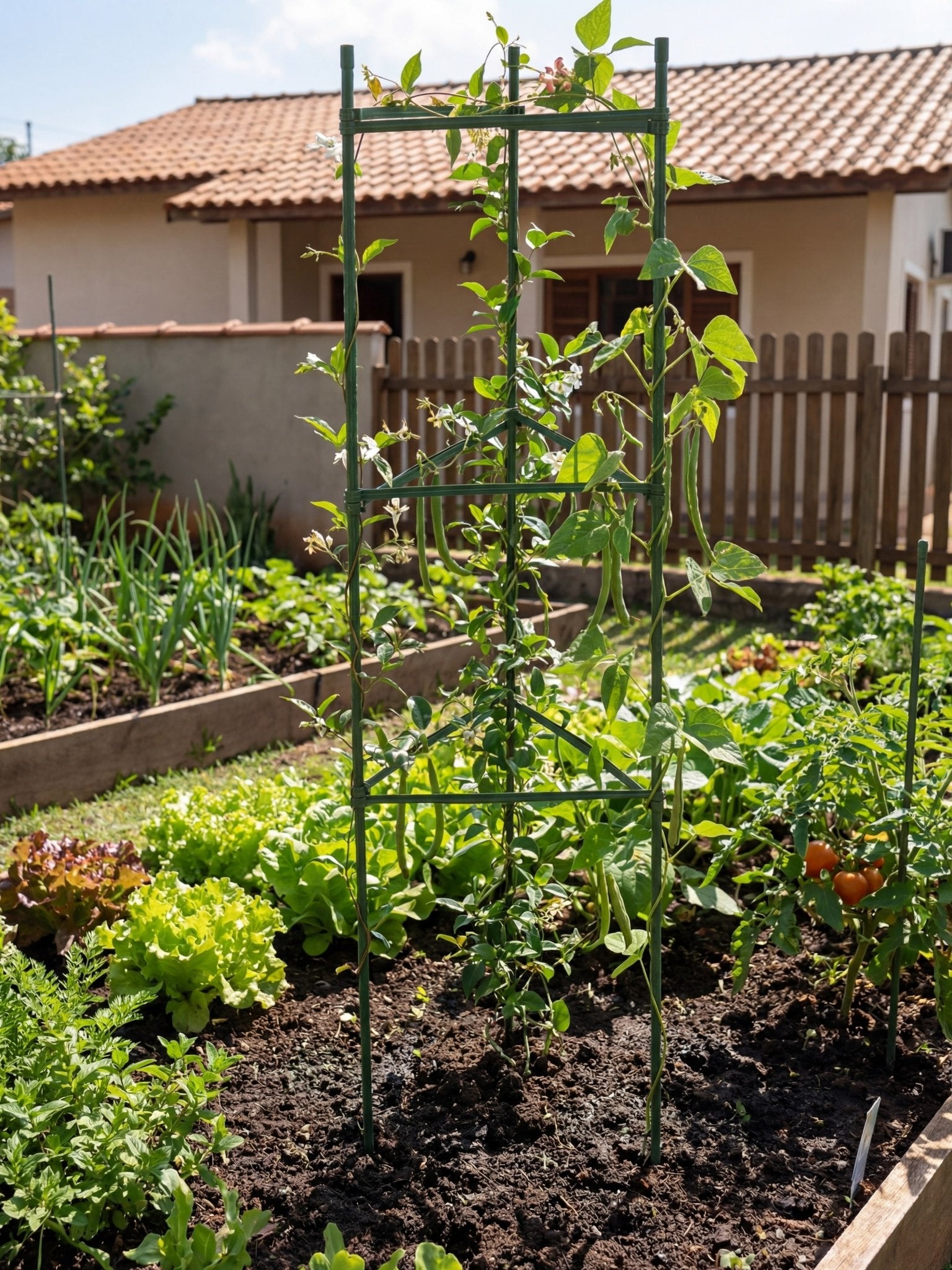 Suporte Armação Plástico para Trepadeiras Horta 120x30cm - Montar & Plantar