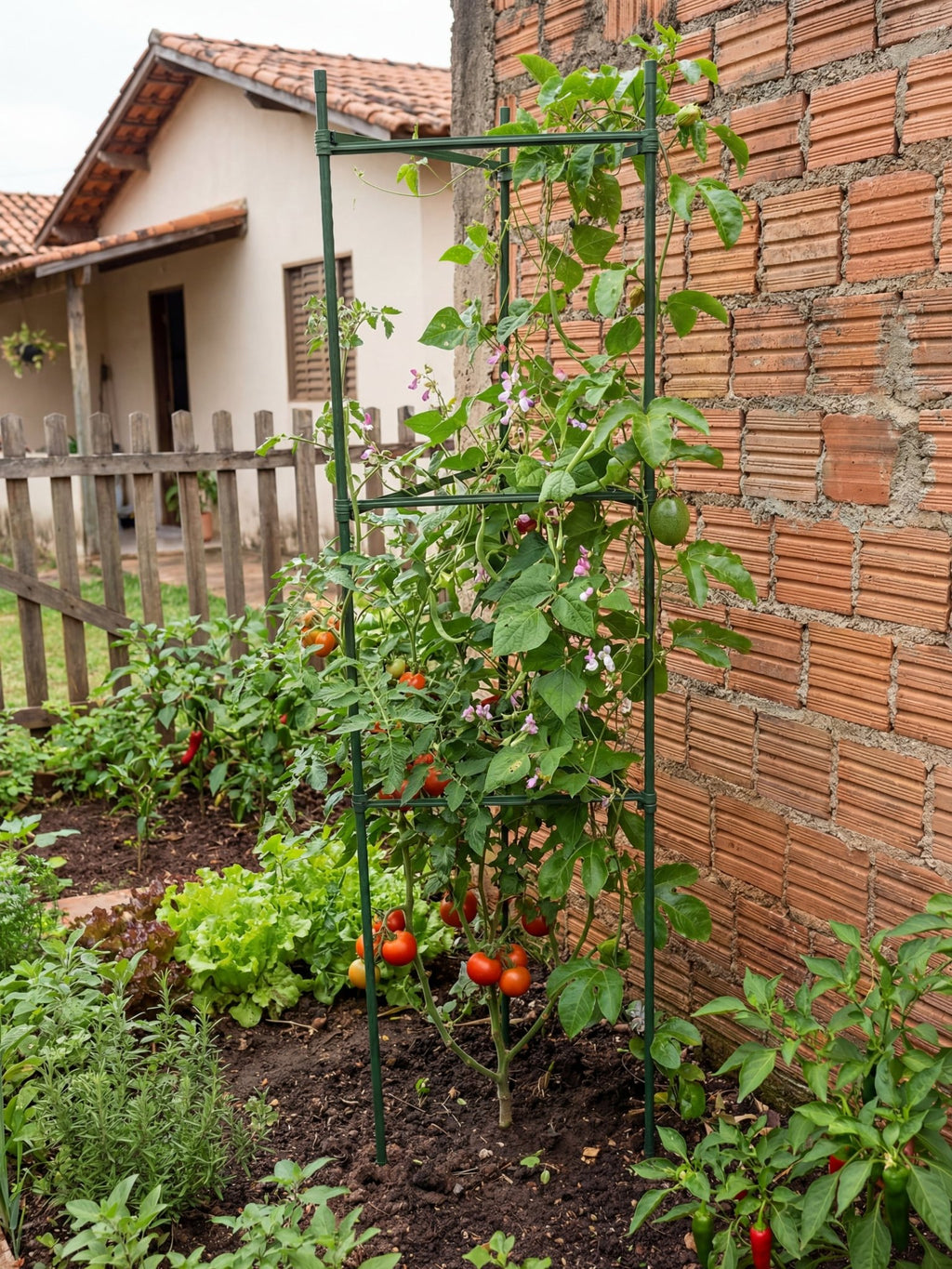 Suporte Armação Plástico para Trepadeiras Horta 120x30cm - Montar & Plantar