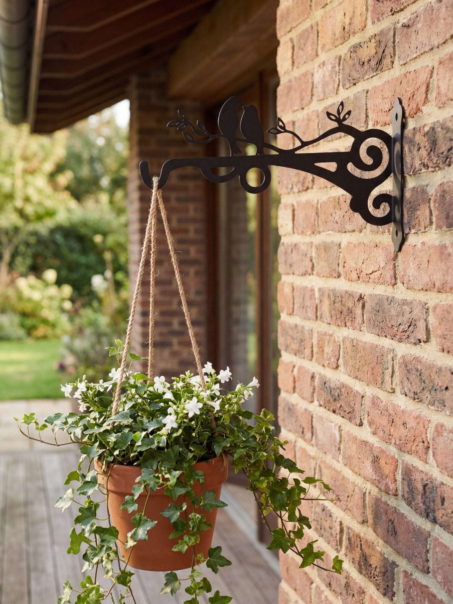 Suporte Gancho Metálico para Vasos Passarinhos 20cm Preto - Montar & Plantar