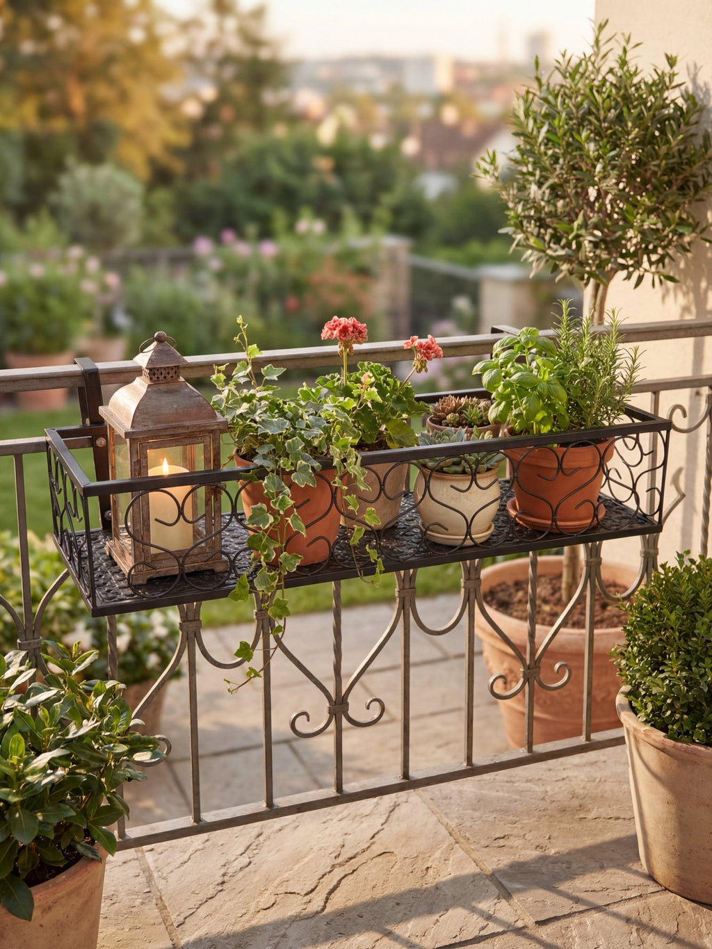 Suporte Metálico de Plantas para Sacada 60cm Preto - Montar & Plantar