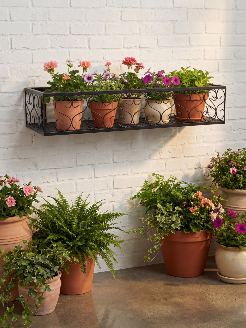 Suporte Metálico de Plantas para Sacada 60cm Preto - Montar & Plantar