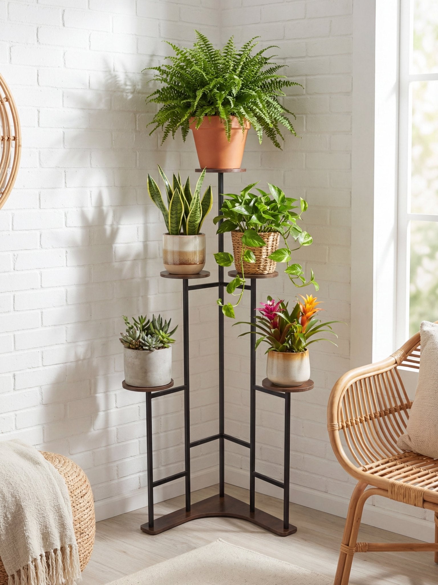 Suporte Metálico para Jardim Vertical 3 Andares Amadeirado - Montar & Plantar