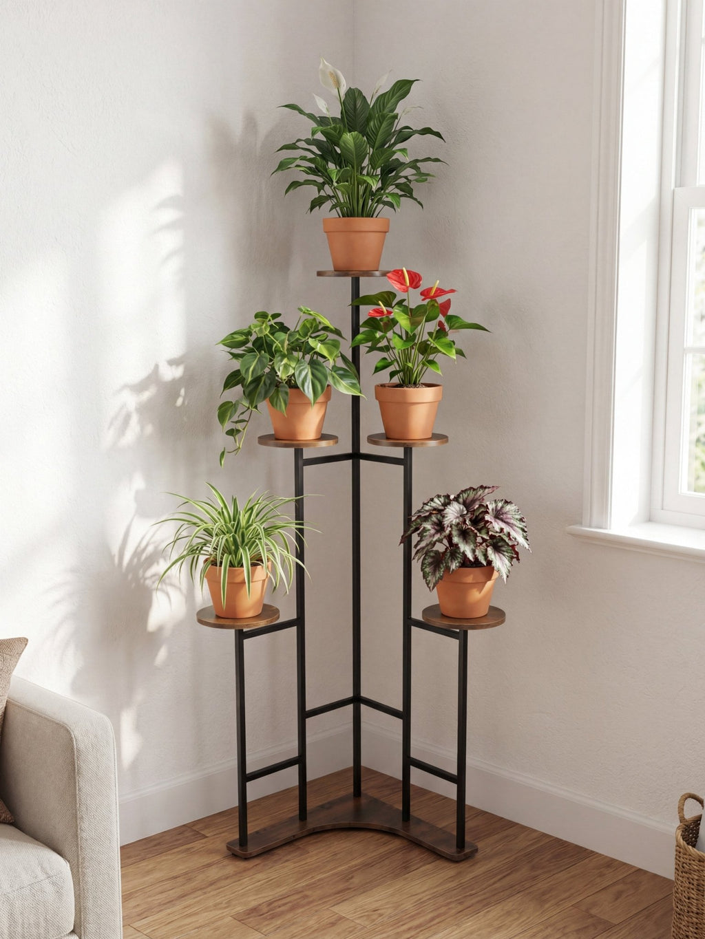 Suporte Metálico para Jardim Vertical 3 Andares Amadeirado - Montar & Plantar