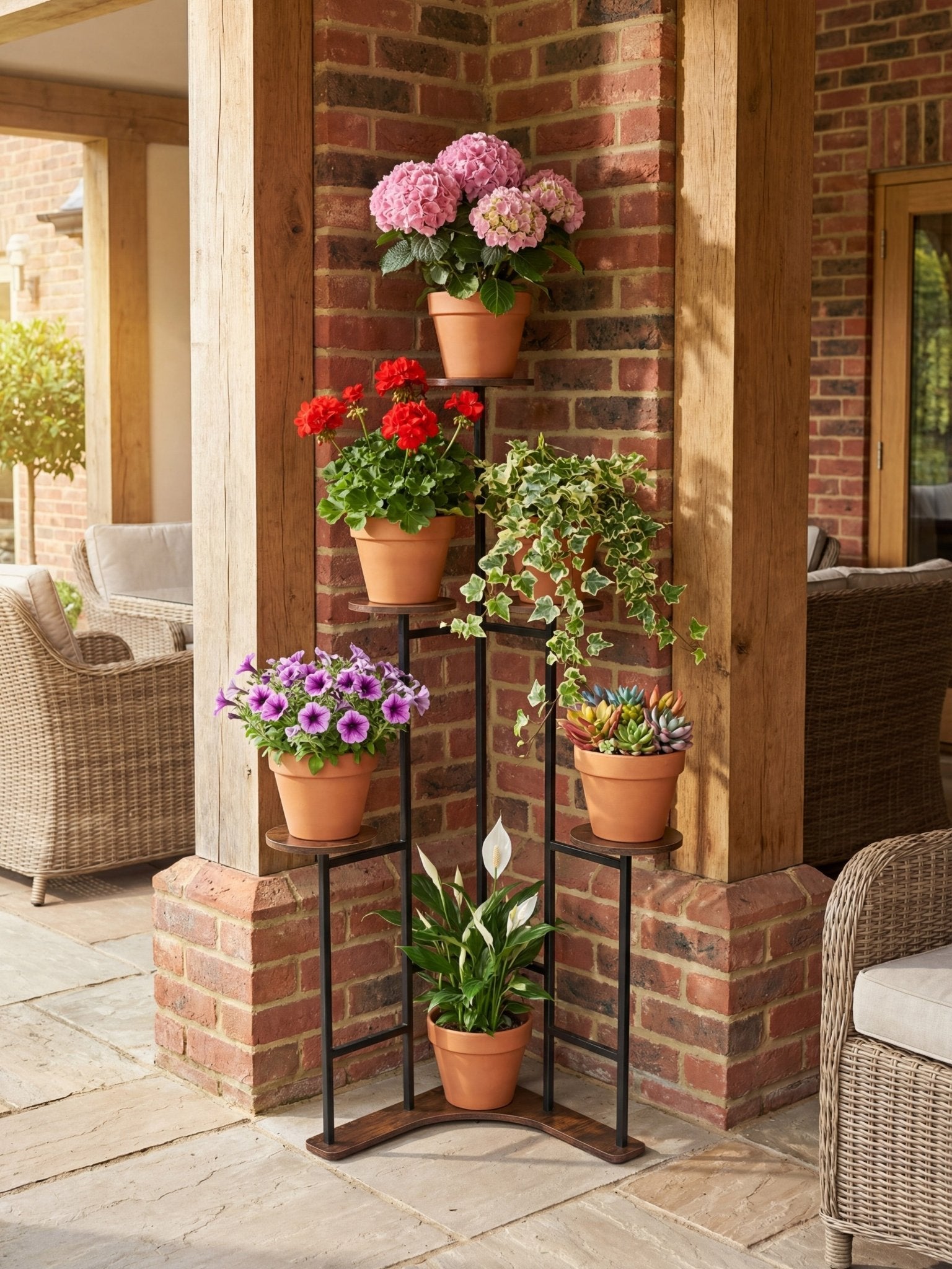 Suporte Metálico para Jardim Vertical 3 Andares Amadeirado - Montar & Plantar