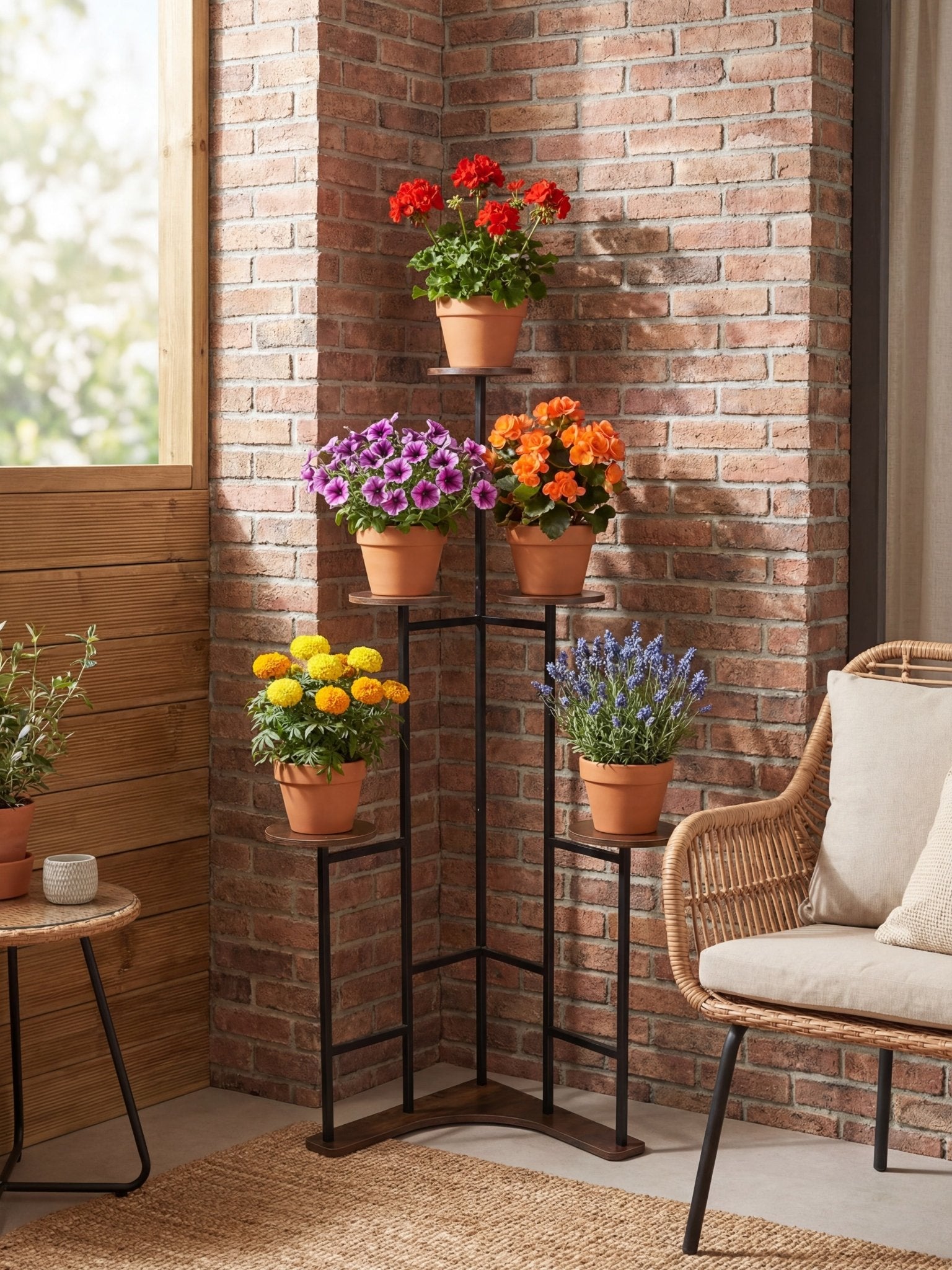 Suporte Metálico para Jardim Vertical 3 Andares Amadeirado - Montar & Plantar