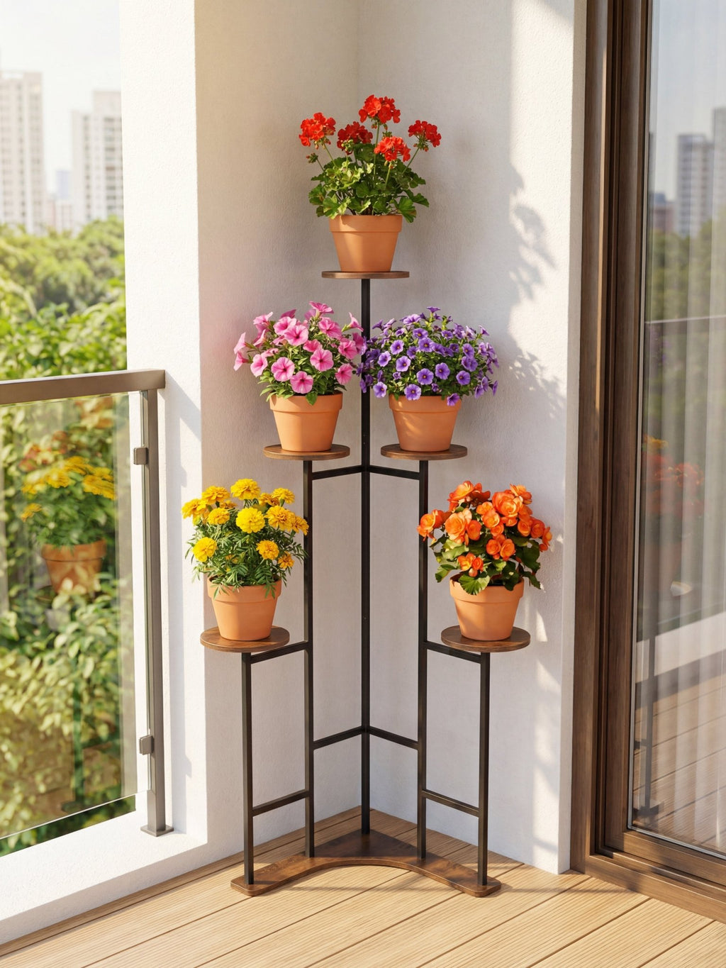 Suporte Metálico para Jardim Vertical 3 Andares Amadeirado - Montar & Plantar