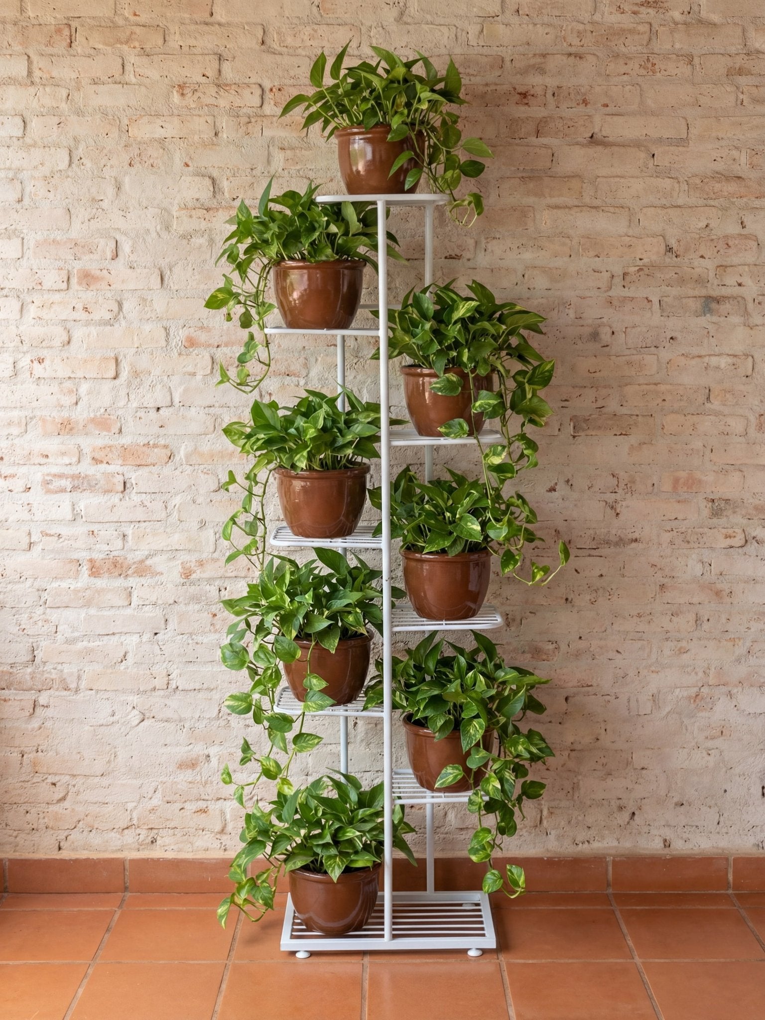 Suporte Metálico para Jardim Vertical 7 Andares Branco - Montar & Plantar