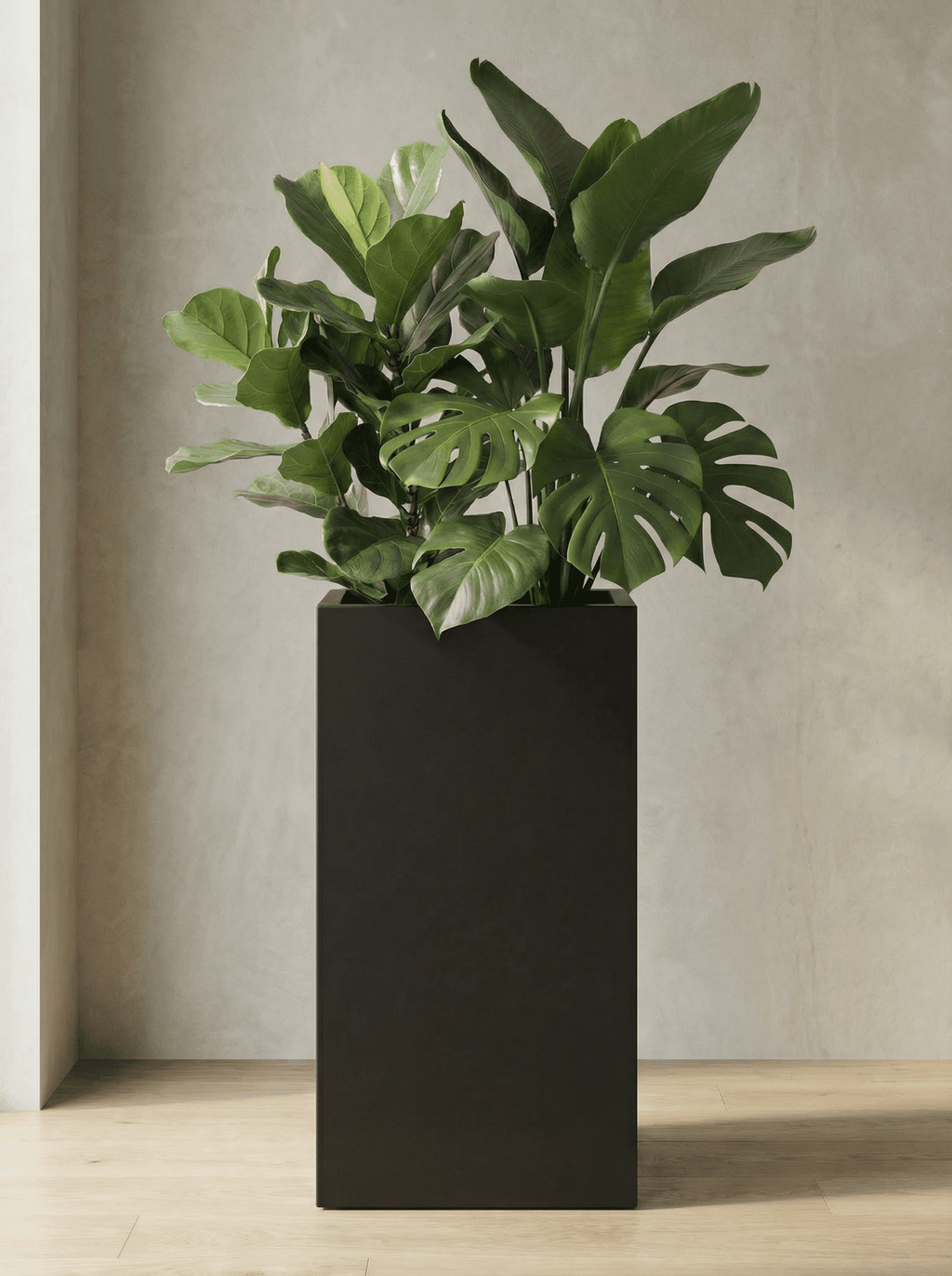 Vaso Metálico para Plantas Caixa Alta 30x80cm Preto - Montar & Plantar