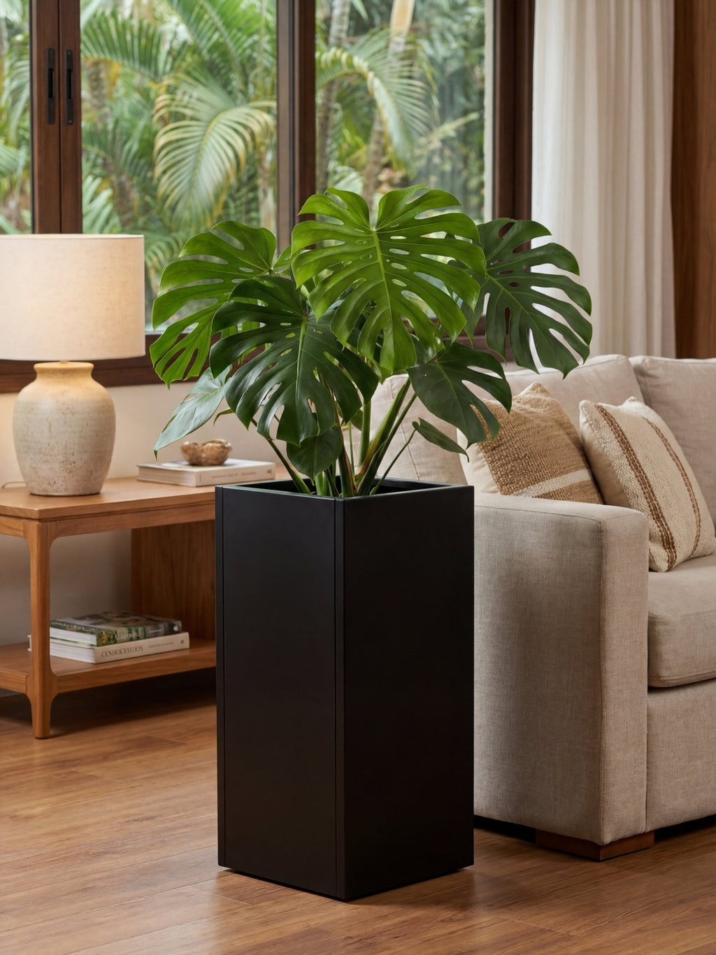 Vaso Metálico para Plantas Caixa Alta 30x80cm Preto - Montar & Plantar