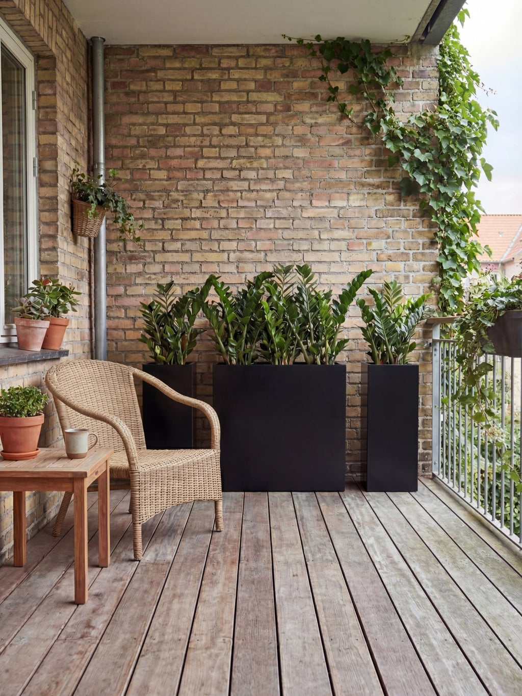 Vaso Metálico para Plantas Caixa Alta 80x80cm Preto - Montar & Plantar