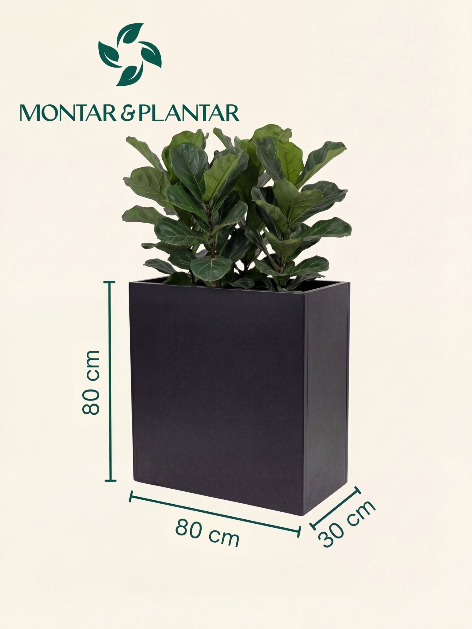 Vaso Metálico para Plantas Caixa Alta 80x80cm Preto - Montar & Plantar